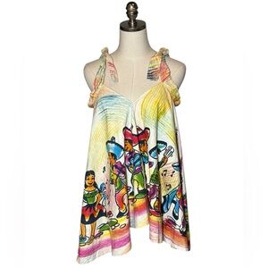 Guadalajara Tank Top Handcrafted Halter Tie Mexico Beach Mariachi Salsa Babydoll